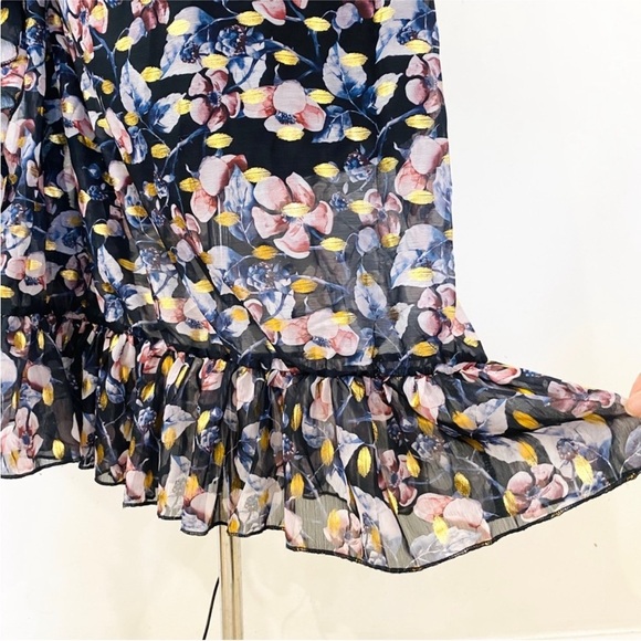 Dalia Macphee beautiful one-shoulder floral maxi dress NWT - Picture 11 of 12